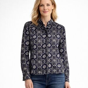 Charter Club Black, Purple and Cream Corduroy Patterned Blazer Eclectic Grandpa